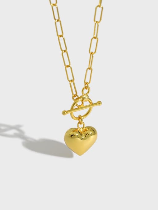 DAKA 925 Sterling Silver Heart Minimalist pendant Necklace