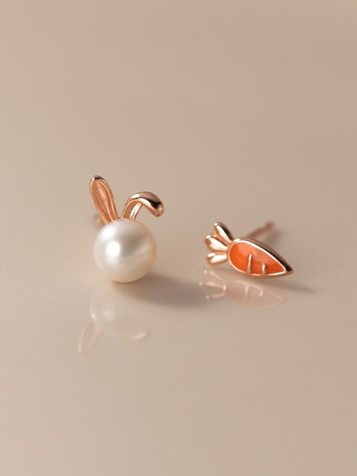 Rosh 925 Sterling Silver Enamel Rabbit Cute Stud Earring 0