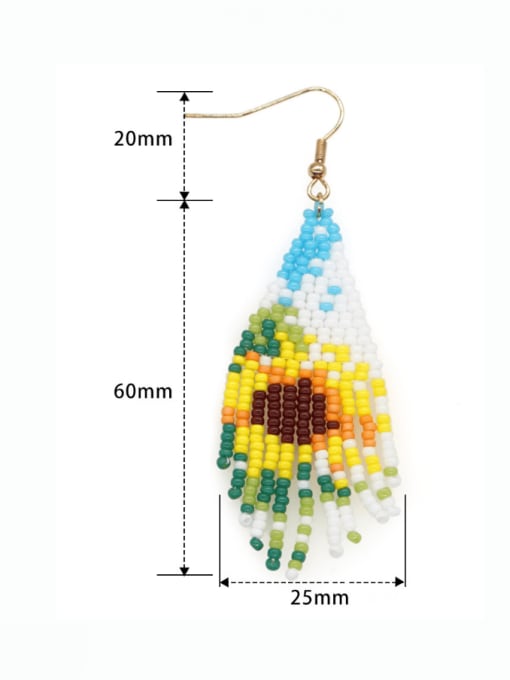 Roxi Zinc Alloy Miyuki Millet Bead Multi Color Geometric Bohemia Pure handmade Weave Earring 2