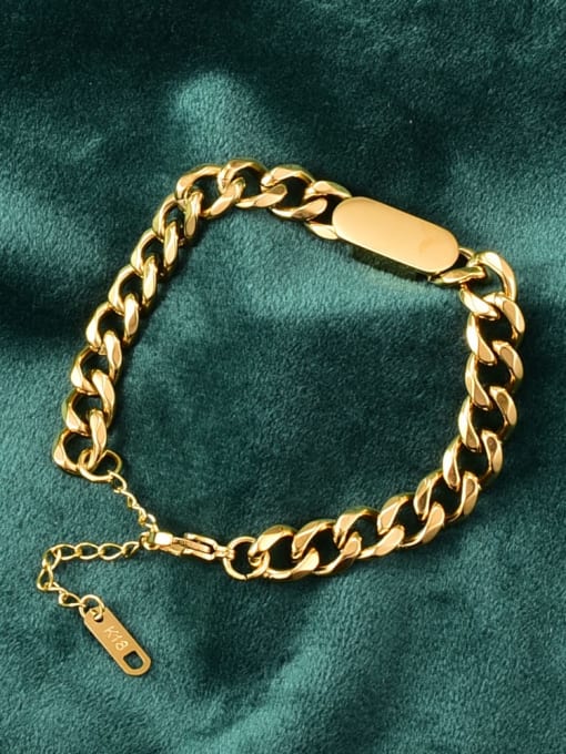 A TEEM Titanium Steel Hollow Geometric Vintage Link Bracelet 1