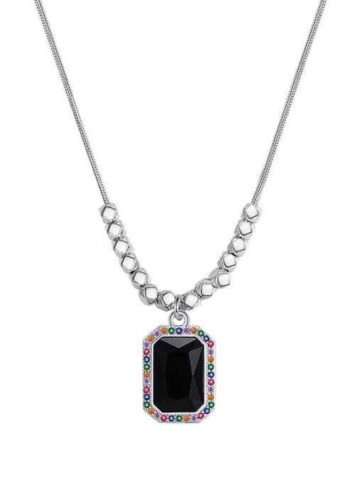 KDP-Silver 925 Sterling Silver Cubic Zirconia Geometric Vintage Necklace 3