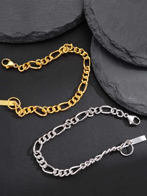 JENNY 925 Sterling Silver Hollow Geometric Chain Vintage Link Bracelet 3
