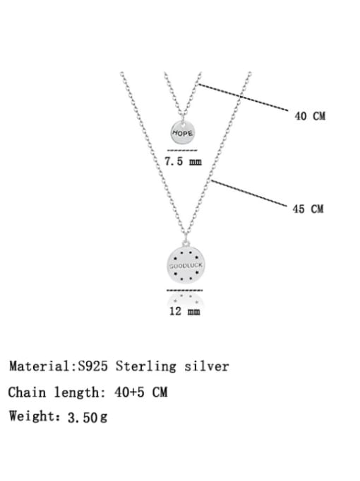 BC-Swarovski Elements 925 Sterling Silver Letter Minimalist Multi Strand Necklace 4