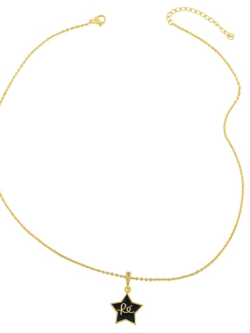 CC Brass Enamel Geometric Minimalist Necklace 3