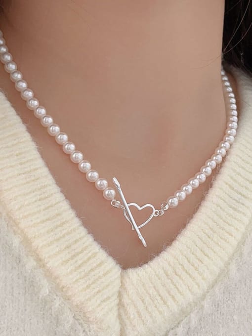 Boomer Cat 925 Sterling Silver Freshwater Pearl Irregular Hip Hop Beaded Necklace 1