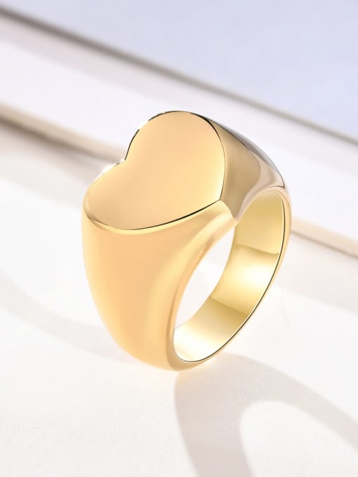 CONG Titanium Steel Heart Minimalist Band Ring 0