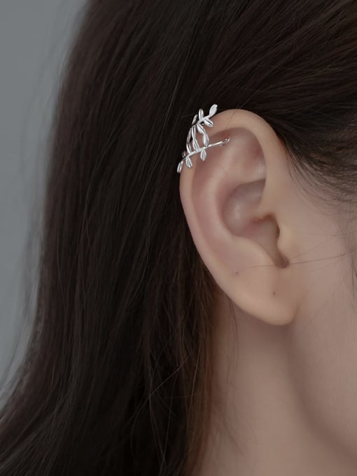 Rosh 925 Sterling Silver Leaf Minimalist Clip Earring 1