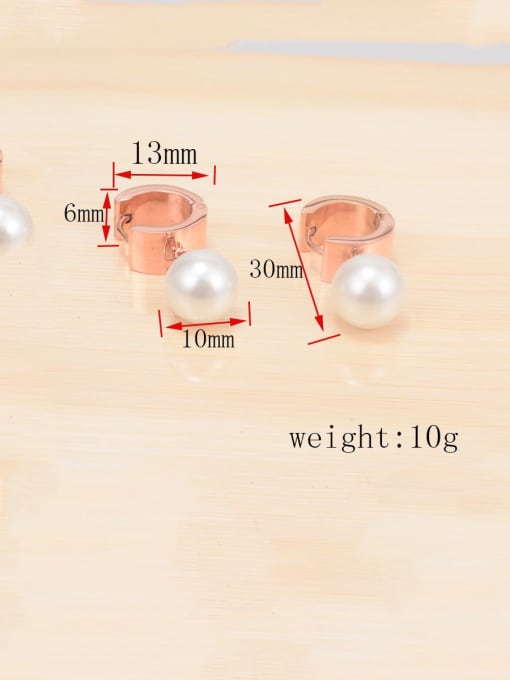 A TEEM Titanium Imitation Pearl White Irregular Minimalist Stud Earring 3