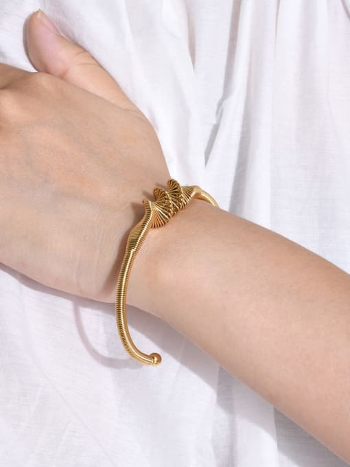 LI MUMU Stainless steel Irregular Hip Hop Cuff Bangle 2