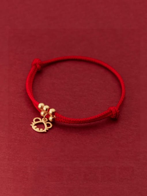 Mouse 925 Sterling Silver Zodiac Cute Adjustable Red Rope Bracelet