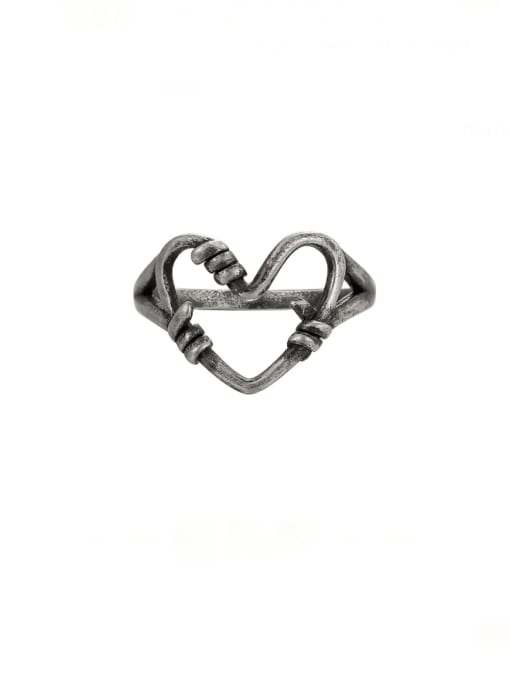 CHARME Brass Heart Vintage Band Ring 0
