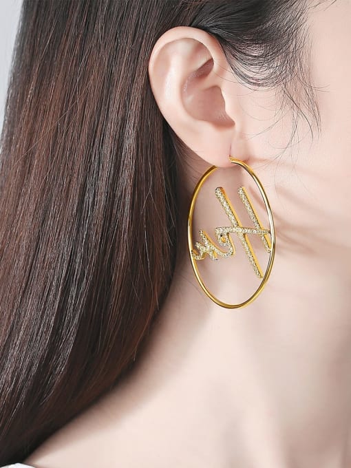 BLING SU Brass Cubic Zirconia Geometric Dainty Stud Earring 1