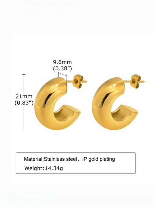 CONG Stainless steel Geometric Minimalist Stud Earring 2