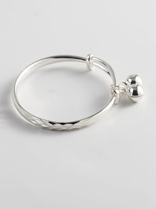 XBOX 925 Sterling Silver Bell Minimalist Band Bangle 1