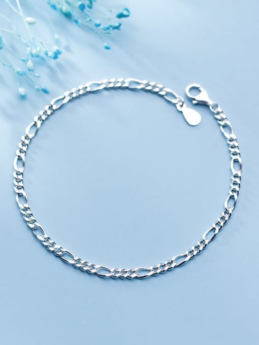 Rosh 925 Sterling Silver Minimalist Fashion wave thick chain geometric bracelet 2
