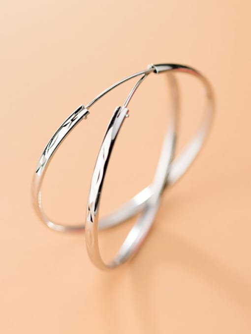 Rosh 925 Sterling Silver Round Minimalist Hoop Earring