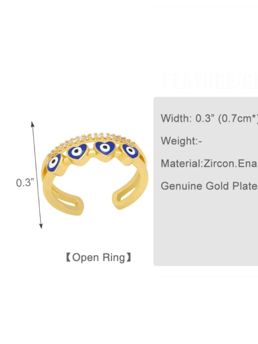 CC Brass Enamel Cubic Zirconia  Heart Trend Band Ring 3
