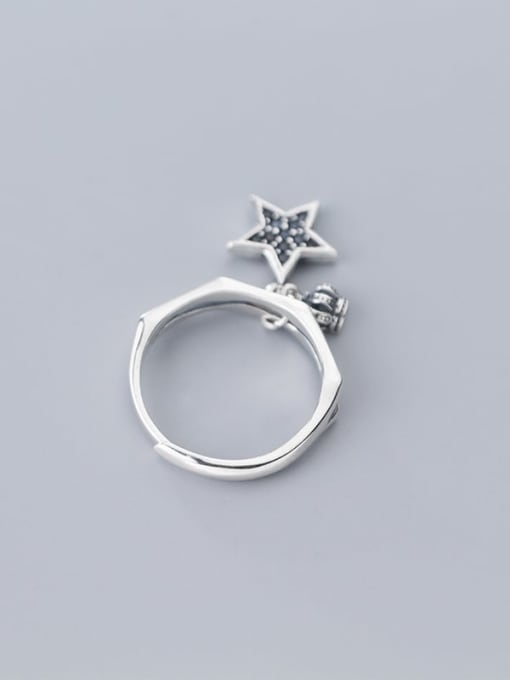 Rosh 925 Sterling Silver  Vintage  Fashion crown pentagram Free Size Ring 2