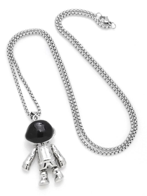 CC Stainless steel Chain Alloy Pendant Boy Hip Hop Long Strand Necklace 2