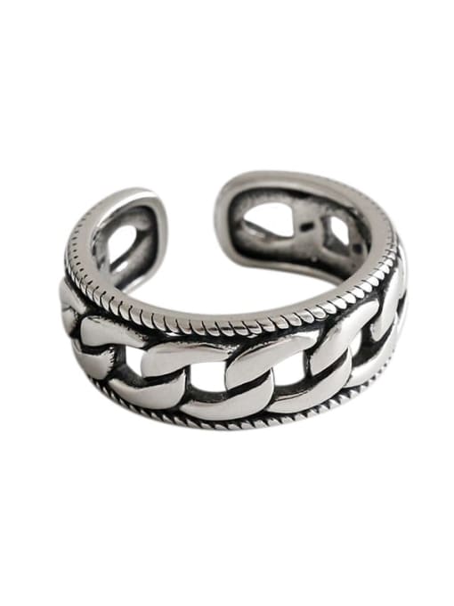 DAKA 925 Sterling Silver Antique twist chain Free Size Rings 3