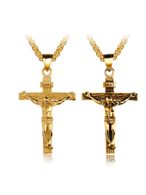 Open Sky Titanium Cross Vintage Regligious pendant Necklace