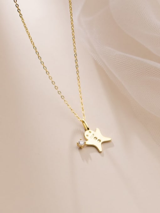 gold 925 Sterling Silver Girl Minimalist Necklace
