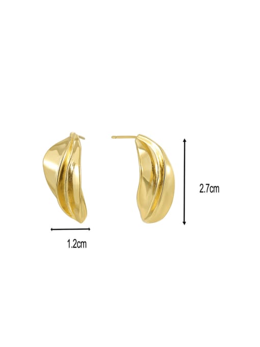 CHARME Brass Irregular Trend Stud Earring 2