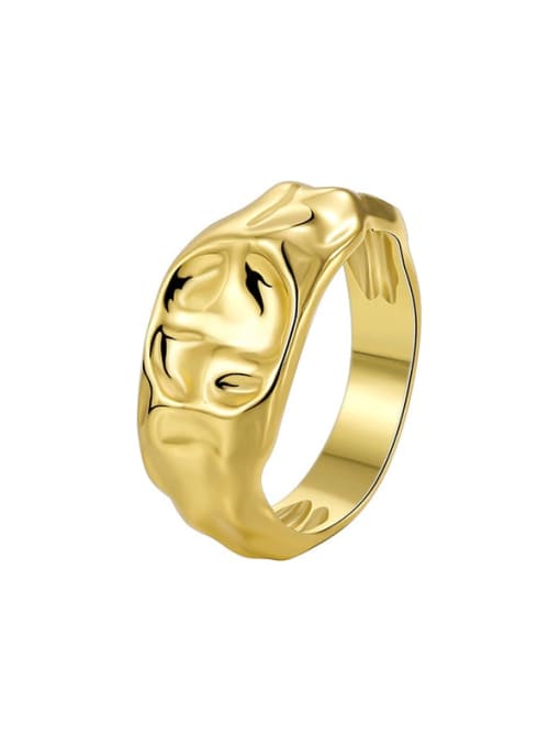 Gold irregular concave ring Brass Irregular Minimalist Band Ring