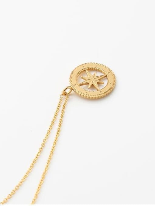 Gold calendering chain Titanium Coin Vintage star pendant Necklace