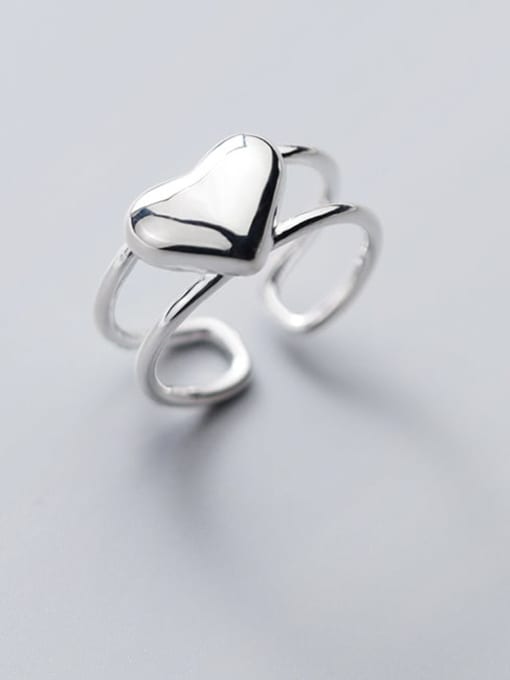 Rosh 925 Sterling Silver Heart Minimalist Stackable Ring 0