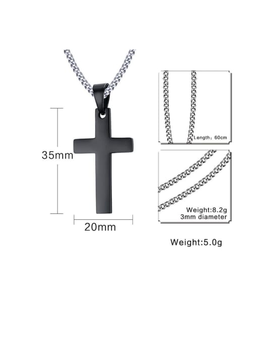 CONG Stainless Steel Simple Smooth Cross Necklace 1
