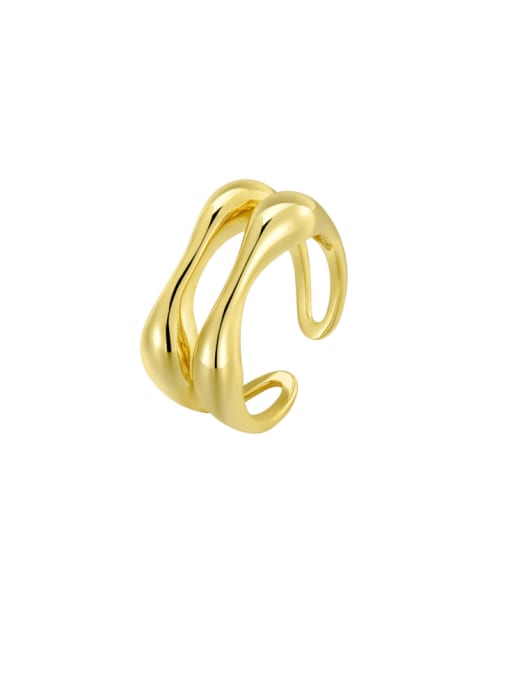 18K Gold 925 Sterling Silver Geometric Minimalist Stackable Ring