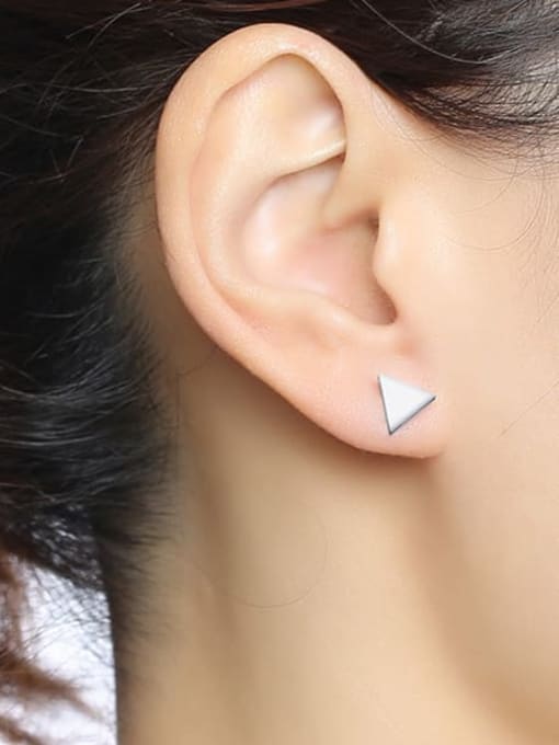 CONG Titanium Steel Triangle Minimalist Stud Earring 1