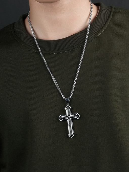 Open Sky Titanium Cross Vintage Regligious Necklace 1
