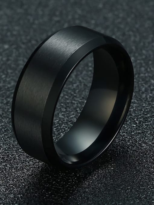 CONG Titanium Steel Smooth Geometric Minimalist Band Ring 2