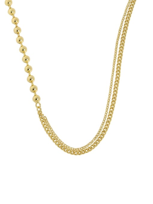 18K Gold 925 Sterling Silver Bead Geometric Vintage Multi Strand Necklace