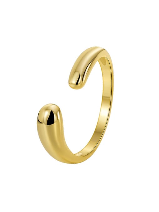 Gold Glossy Ring Brass Irregular Minimalist Band Ring