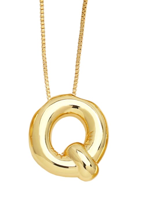 Q Brass Letter Minimalist Necklace