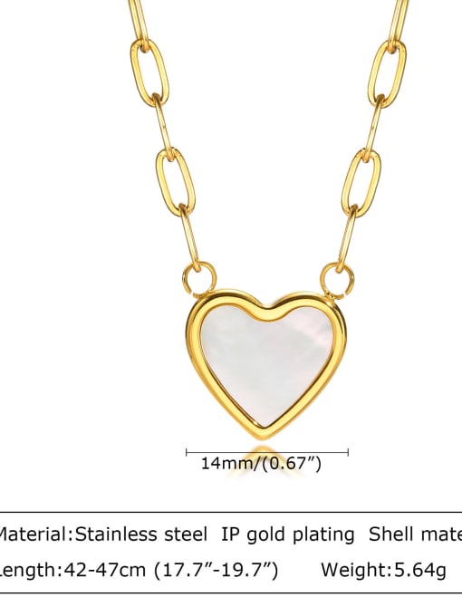 CONG Titanium Steel Shell Heart Minimalist Necklace 3