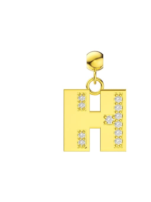 Single Letter H 925 Sterling Silver Cubic Zirconia Letter Minimalist Necklace