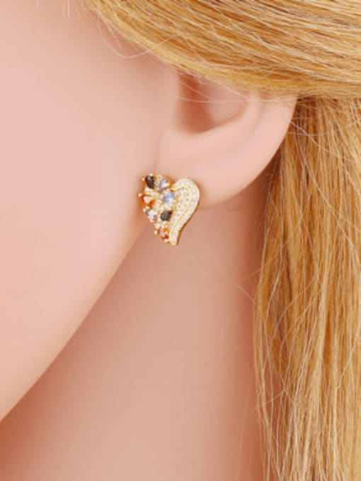 CC Brass Cubic Zirconia Star Cute Stud Earring 1