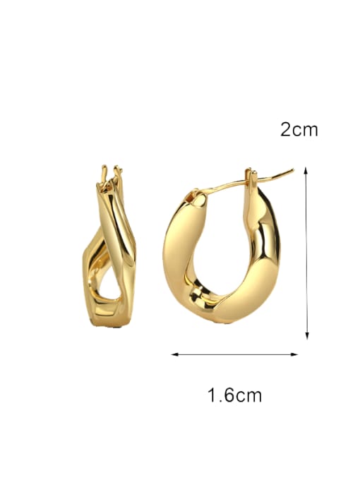 CHARME Brass Twist  Geometric Minimalist Stud Earring 2