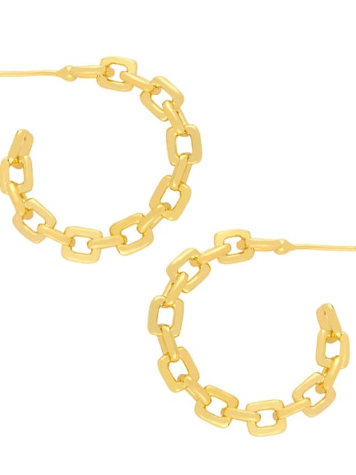 gold Brass Hollow Geometric Minimalist Hoop Earring