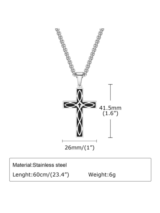 CONG Stainless steel Cross Hip Hop Long Strand Necklace 2