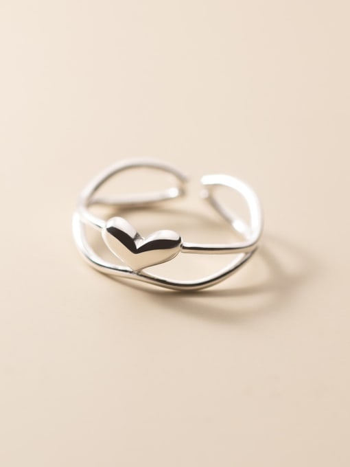 Rosh 925 Sterling Silver Heart Minimalist Stackable Ring 1