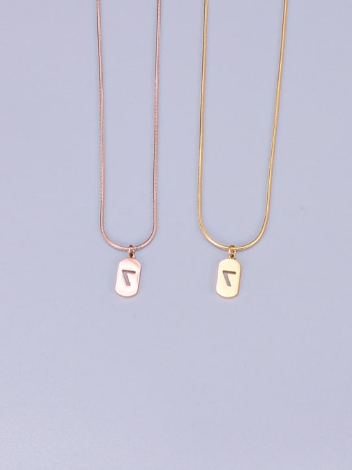 A TEEM Titanium Lucky Number 7 Square Necklace 0
