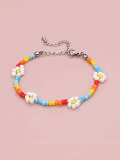 QT B210071A Miyuki Millet Bead Multi Color Flower Bohemia Handmade Beaded Bracelet