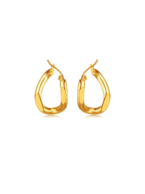 GE870 gold Stainless steel Geometric Minimalist Huggie Earring