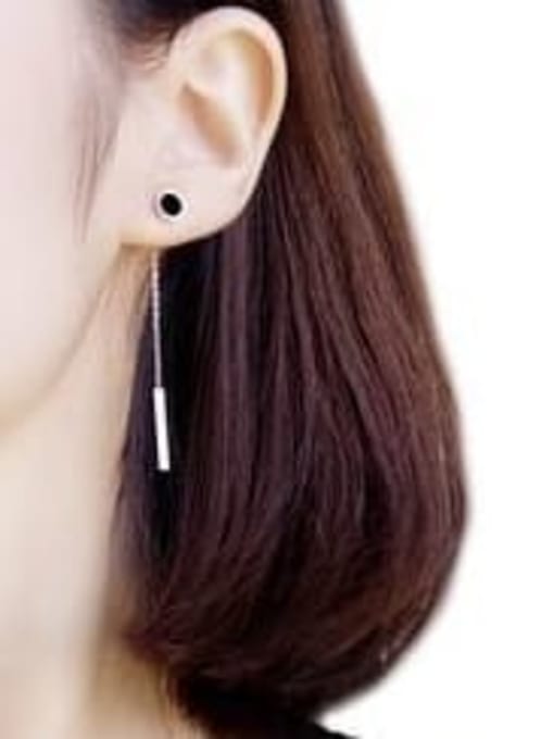 A TEEM Titanium Acrylic Tassel Minimalist Threader Earring 1