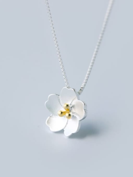 Necklace 925 Sterling Silver Flower Minimalist Necklace